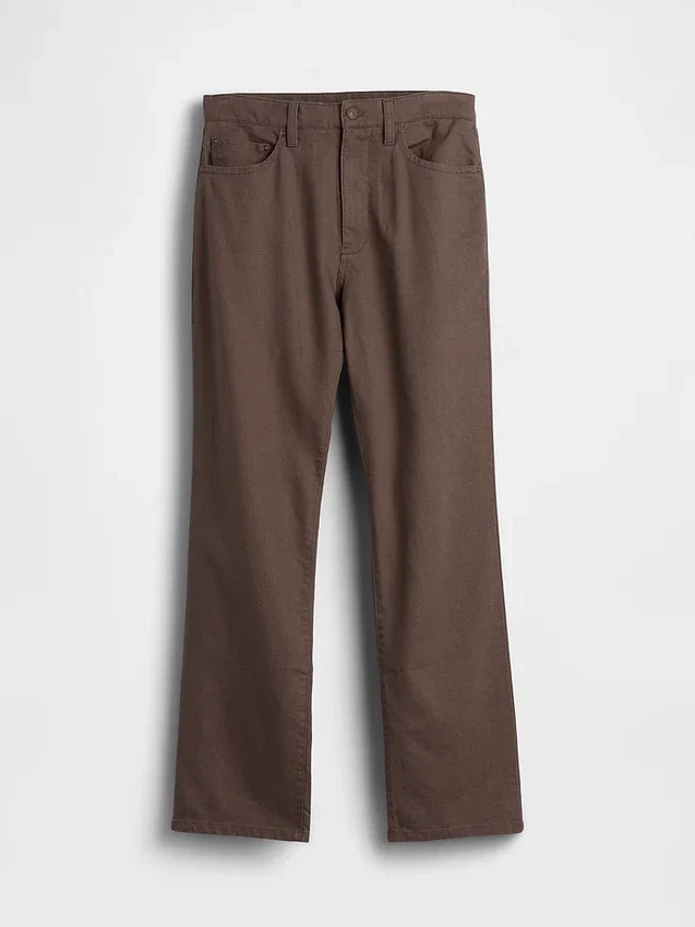 Lässige gerade Hose aus Leinen-Baumwolle