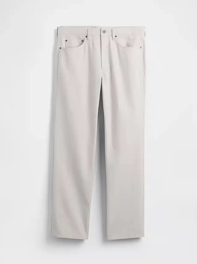 Lässige gerade Hose aus Leinen-Baumwolle