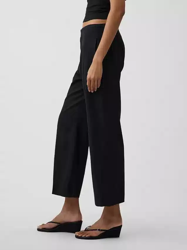 Lässige, gerade Knöchelhose aus Leinenmischung