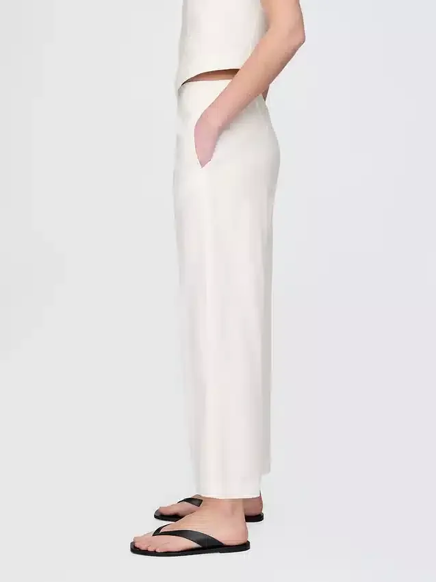 Lässige, gerade Knöchelhose aus Leinenmischung