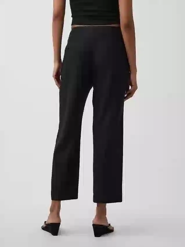Lässige, gerade Knöchelhose aus Leinenmischung