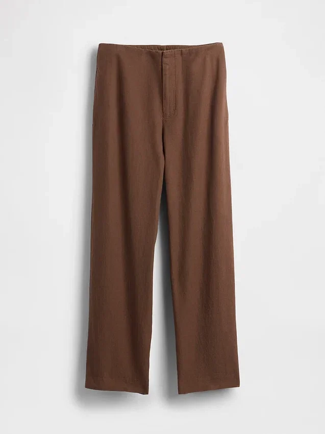 Lässige, gerade Knöchelhose aus Leinenmischung