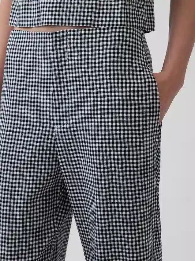 Lässige, gerade Knöchelhose aus Leinenmischung