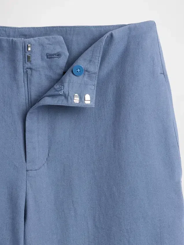 Lässige, gerade Knöchelhose aus Leinenmischung