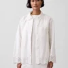 Lässige Hemdjacke mit Ösen am Saum