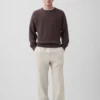 Lässige, konisch zulaufende Hose aus Leinen-Baumwolle