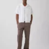 Lässige, konisch zulaufende Hose aus Leinen-Baumwolle