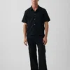 Lässige, konisch zulaufende Hose aus Leinen-Baumwolle