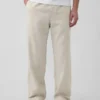 Lässige, konisch zulaufende Hose aus Leinen-Baumwolle