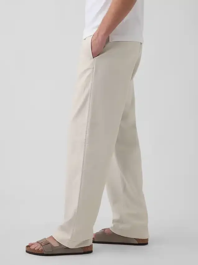 Lässige, konisch zulaufende Hose aus Leinen-Baumwolle