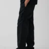 Lässige, konisch zulaufende Hose aus Leinen-Baumwolle