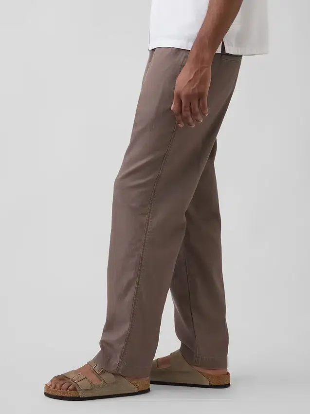 Lässige, konisch zulaufende Hose aus Leinen-Baumwolle