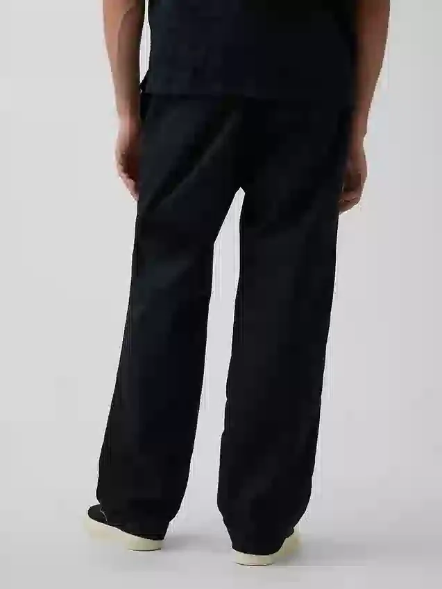 Lässige, konisch zulaufende Hose aus Leinen-Baumwolle