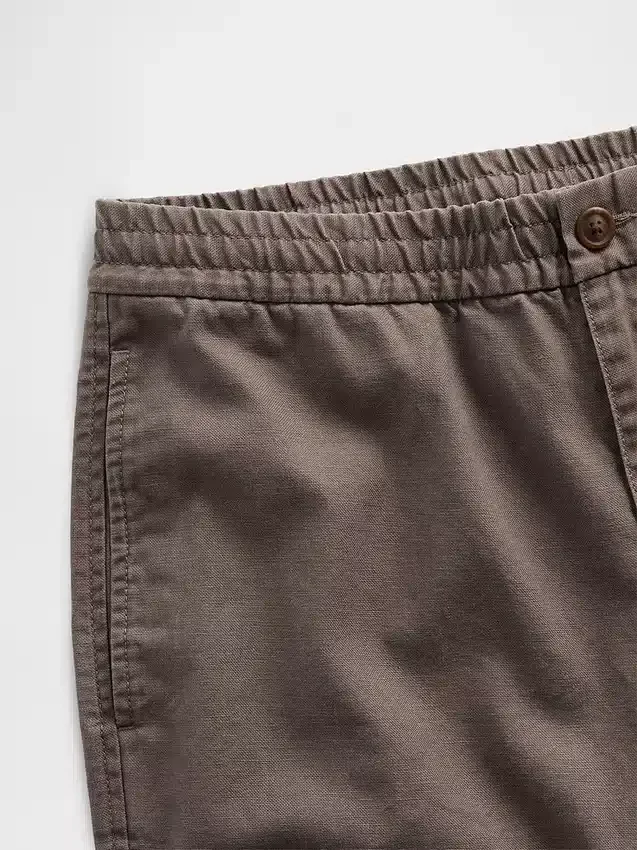 Lässige, konisch zulaufende Hose aus Leinen-Baumwolle