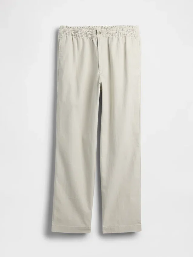 Lässige, konisch zulaufende Hose aus Leinen-Baumwolle
