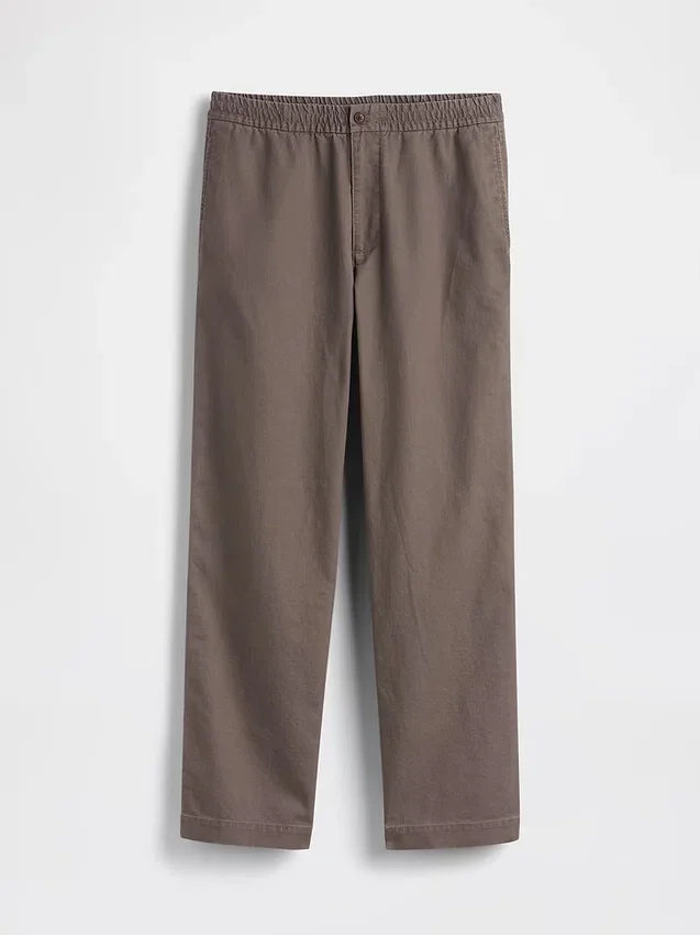 Lässige, konisch zulaufende Hose aus Leinen-Baumwolle