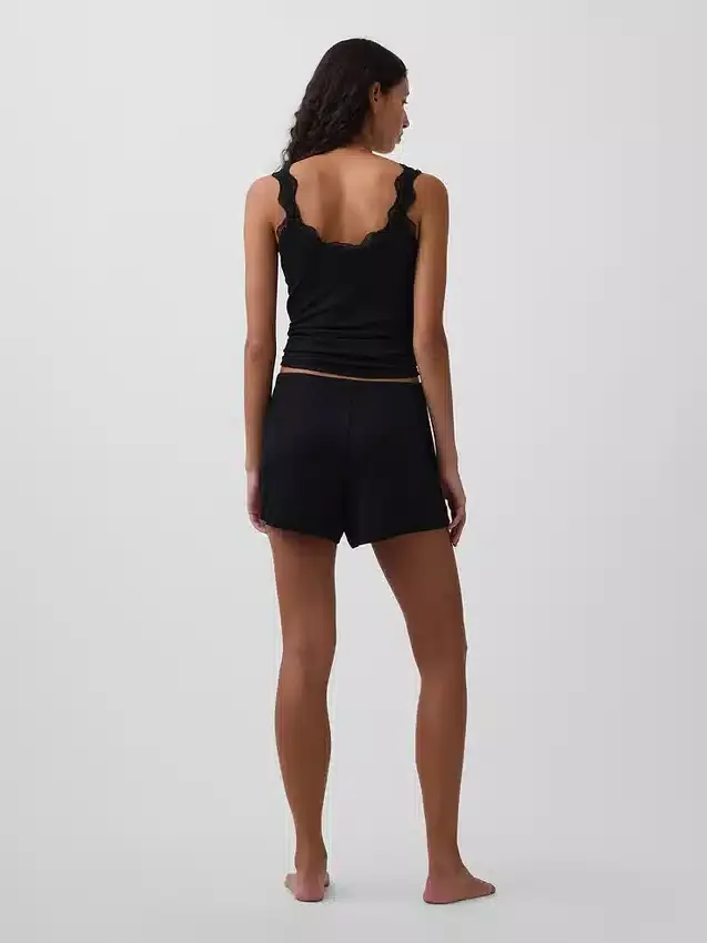 Lässige Pyjama-Shorts mit feiner Rippstruktur