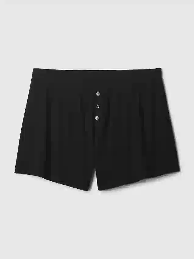Lässige Pyjama-Shorts mit feiner Rippstruktur