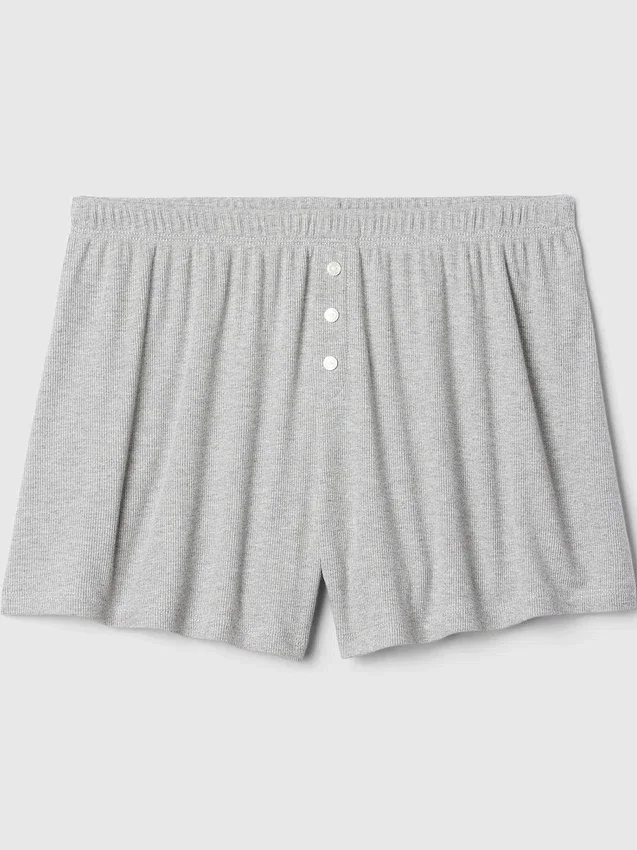 Lässige Pyjama-Shorts mit feiner Rippstruktur