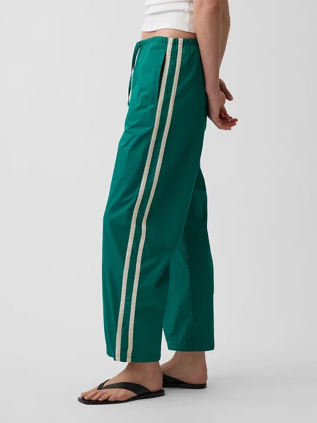 Lässige Streifenhose aus Bio-Baumwollpopeline