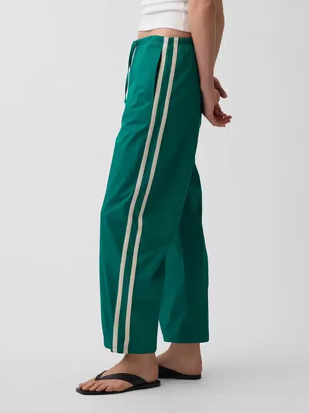 Lässige Streifenhose aus Bio-Baumwollpopeline
