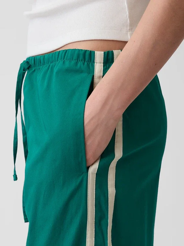 Lässige Streifenhose aus Bio-Baumwollpopeline