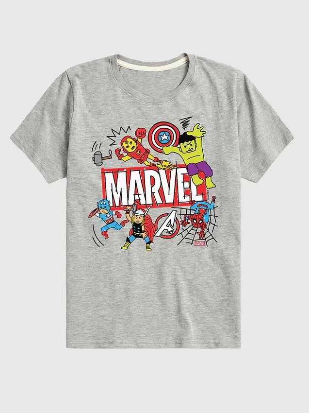 Marvel Avengers Doodle-T-Shirt mit kurzen Shorts für Kleinkinder