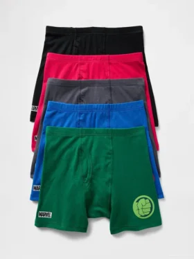 Marvel-Boxershorts aus Bio-Stretch-Baumwolle für Kinder (5er-Pack)