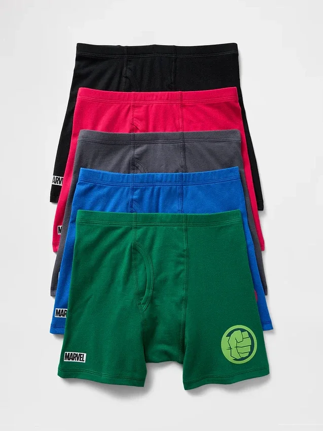 Marvel-Boxershorts aus Bio-Stretch-Baumwolle für Kinder (5er-Pack)
