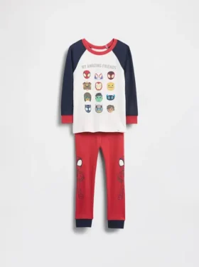 Marvel-Pyjama-Set aus gebürsteter Bio-Baumwolle für Baby & Kleinkind