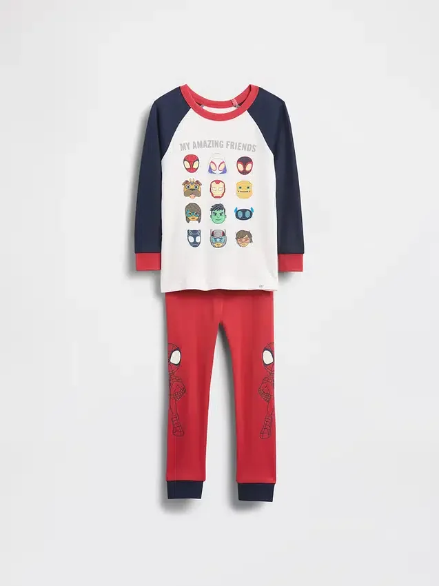Marvel-Pyjama-Set aus gebürsteter Bio-Baumwolle für Baby & Kleinkind
