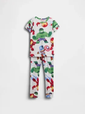 Marvel-Pyjama-Set aus gebürsteter Bio-Baumwolle für Baby & Kleinkind