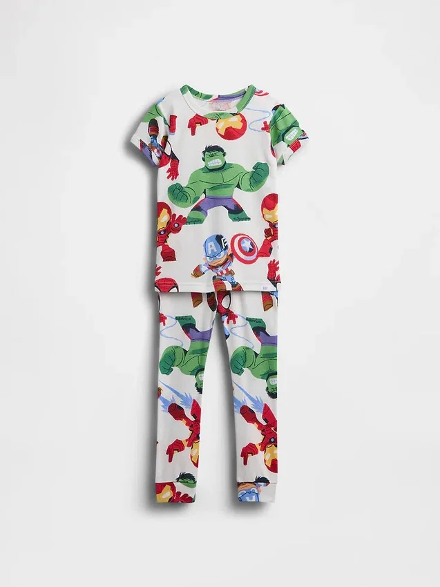 Marvel-Pyjama-Set aus gebürsteter Bio-Baumwolle für Baby & Kleinkind