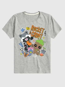 Marvel-T-Shirt für Kleinkinder mit Groot und Rocket, kurzärmelig