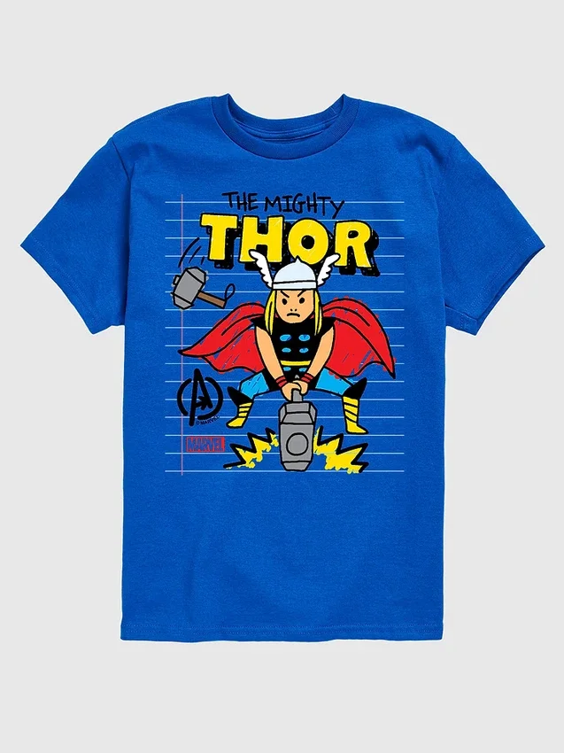 Marvel Thor Doodle-T-Shirt mit kurzen Shorts für Kleinkinder