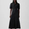 Maxi-Hemdkleid mit Fässchenärmeln