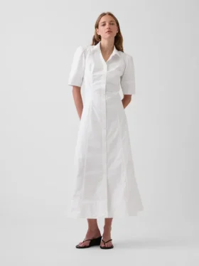 Maxi-Hemdkleid mit Fässchenärmeln