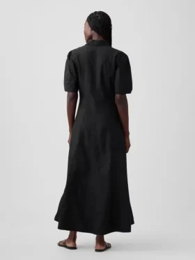 Maxi-Hemdkleid mit Fässchenärmeln