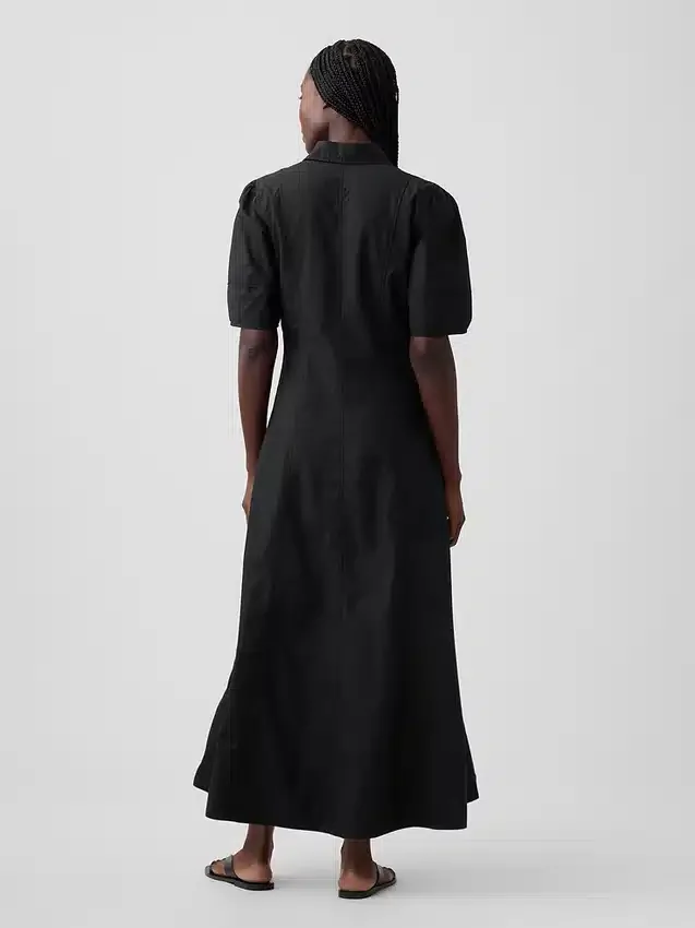 Maxi-Hemdkleid mit Fässchenärmeln