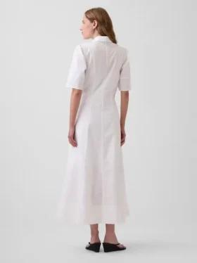 Maxi-Hemdkleid mit Fässchenärmeln