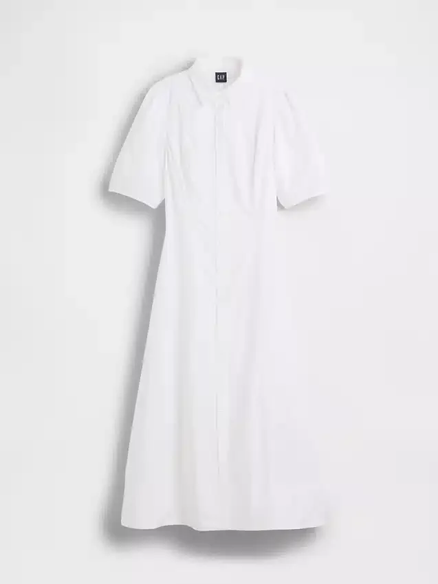 Maxi-Hemdkleid mit Fässchenärmeln