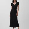 Maxi-Pullover-Kleid mit Knopfleiste und Rippstrick