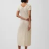 Maxi-Pullover-Kleid mit Knopfleiste und Rippstrick