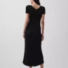 Maxi-Pullover-Kleid mit Knopfleiste und Rippstrick