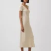 Maxi-Pullover-Kleid mit Knopfleiste und Rippstrick