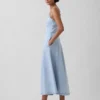 Maxikleid aus Denim mit Korsettnaht