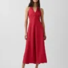 Maxikleid aus Leinenmischung mit Neckholder