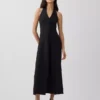 Maxikleid aus Leinenmischung mit Neckholder