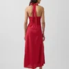 Maxikleid aus Leinenmischung mit Neckholder