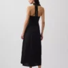 Maxikleid aus Leinenmischung mit Neckholder
